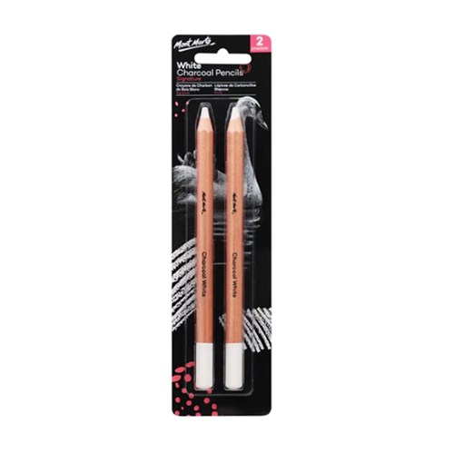 MONT MARTE WHITE CHARCOAL Pencils Large Hex 2 Piece